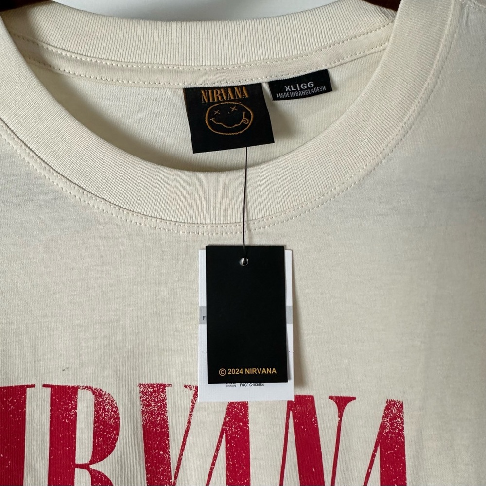 Nirvana In Utero Cream Unisex Short Sleeve XL T-Shirt Vintage Graphic Print NWT - Picture 5 of 8